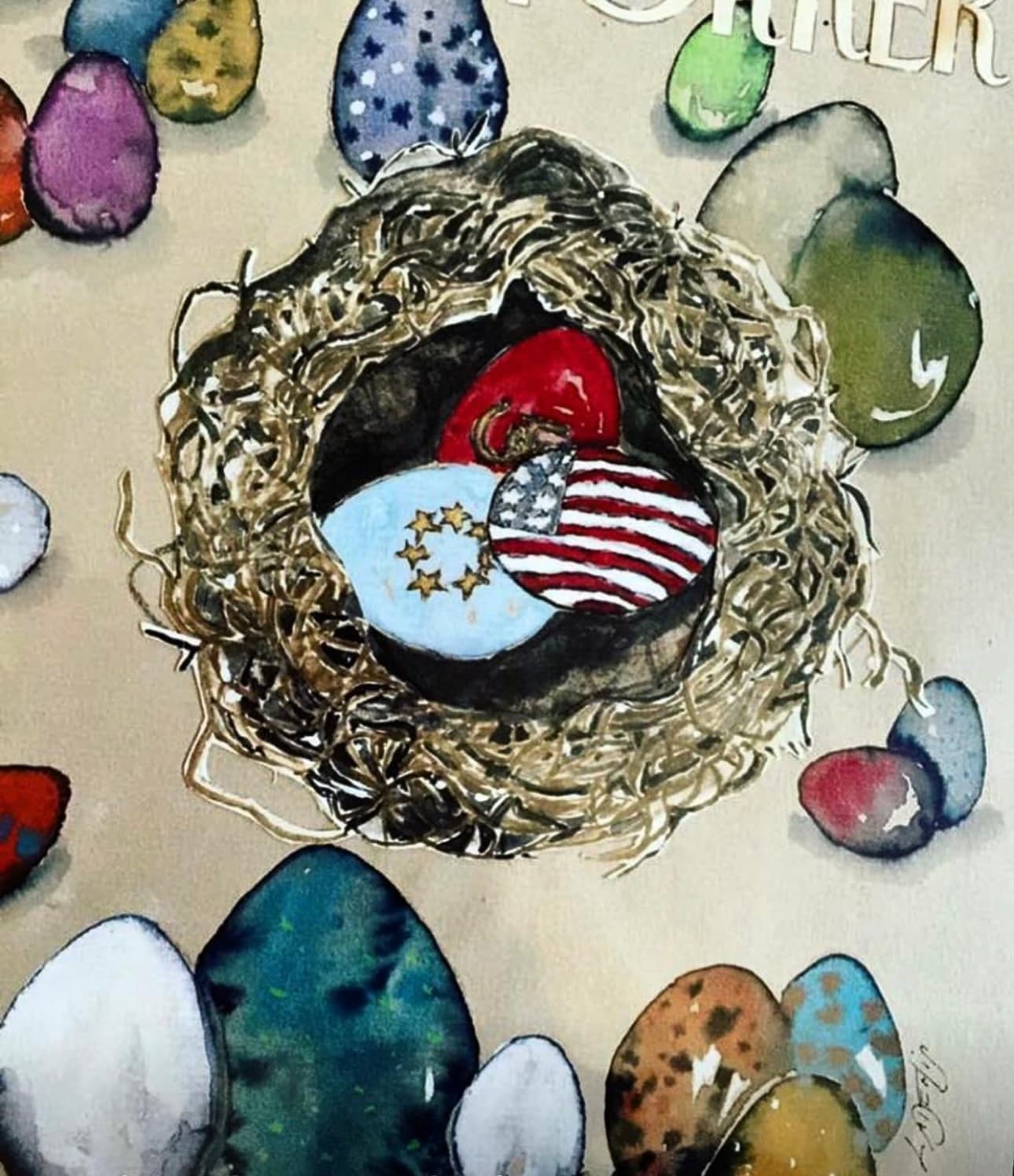 Nest with Eggs - New Yorker Style