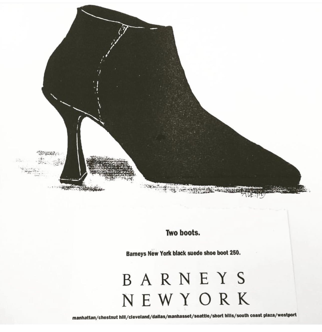 Barneys Black Suede Boot