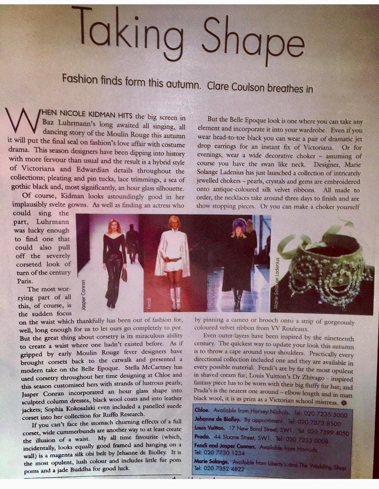 Taking Shape - Fashion Article
